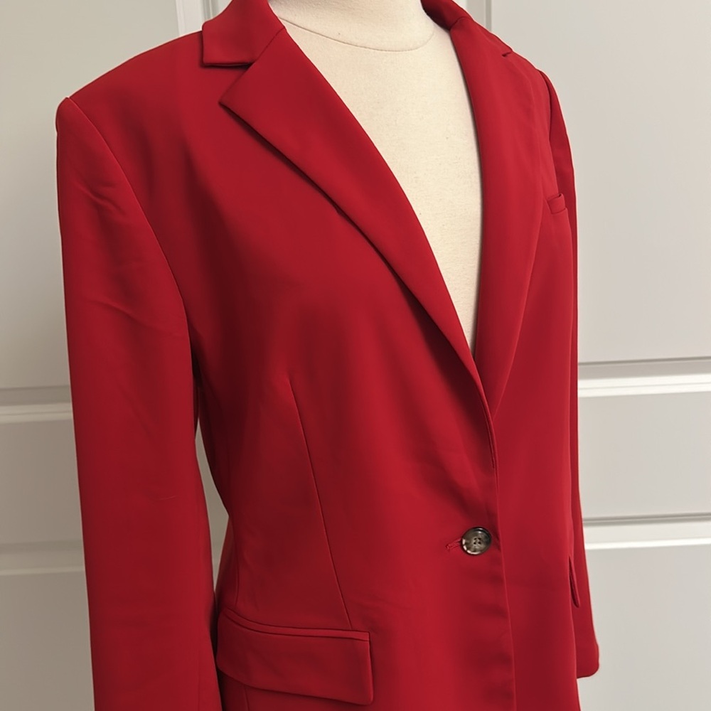 NWT BOSTON PROPER size 12 Red Blazer Jacket - Picture 3 of 6